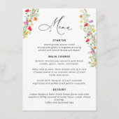 Elegant Wildflower Vrijgezellenfeest Menu (Voorkant)