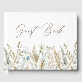 Elegant Wildflower Waterverf Rustic Wedding Gastenboek (Voorkant)