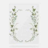 Elegant Wildflower Weddenschap Welkom Acryl Bord (Voorkant)