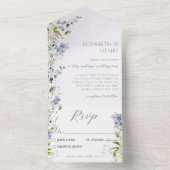 Elegant Wildflower Wedding All In One Uitnodiging (Binnen)