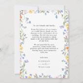 Elegant Wildflower Wedding Bedankkaart (Achterkant)