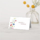 Elegant Wildflower Wedding Folded Place Card (Achterkant)