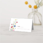 Elegant Wildflower Wedding Folded Place Card (Voorkant)