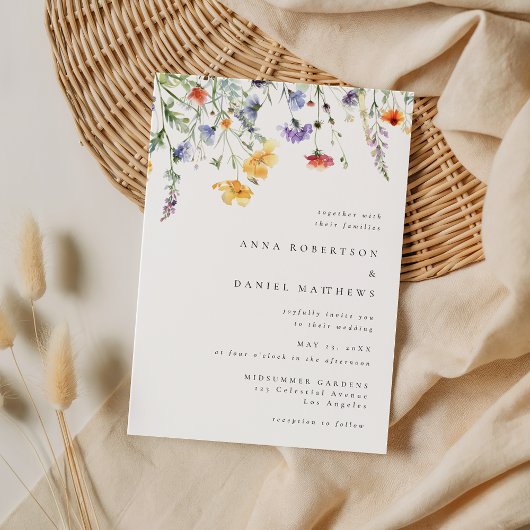 Elegant Wildflower Wedding Invitation