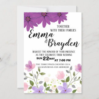 Elegant Wildflower Wedding Invitation Magnetische Uitnodiging