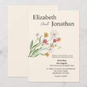 Elegant Wildflower Wedding Invite Kaart (Voorkant / Achterkant)