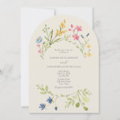 Elegant Wildflower Wedding Kaart (Voorkant)