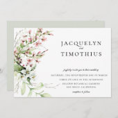 Elegant Wildflower Wedding Kaart (Voorkant / Achterkant)