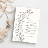 Elegant Wildflower Wedding Kaart