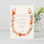 Elegant Wildflower Wedding Kaart (Staand voorkant)