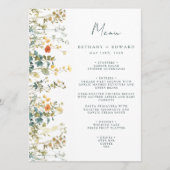Elegant Wildflower Wedding Menu (Voorkant)