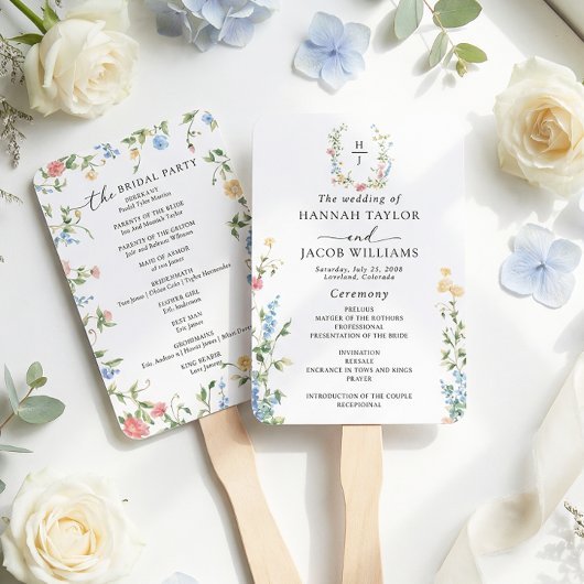 Elegant Wildflower Wedding Program Handwaaier