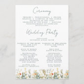 Elegant Wildflower Wedding Programma (Achterkant)