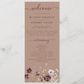 Elegant Wildflower Wedding Programma (Voorkant)