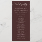 Elegant Wildflower Wedding Programma (Achterkant)