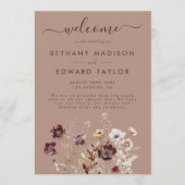 Elegant Wildflower Wedding Programma (Voorkant)
