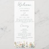 Elegant Wildflower Wedding Programma (Voorkant)