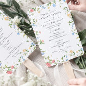 Elegant Wildflower Wedding Programma Handwaaier