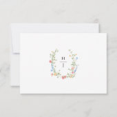 Elegant Wildflower Wedding QR Code RSVP Card (Dos)
