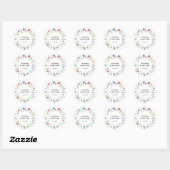 Elegant Wildflower Wedding Ronde Sticker (Vel)