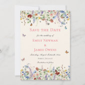 Elegant Wildflower Wedding Save The Date (Voorkant)