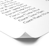 Elegant Wildflower Wedding Seating Chart Poster (Coin)