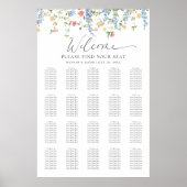 Elegant Wildflower Wedding Seating Chart Poster (Devant)