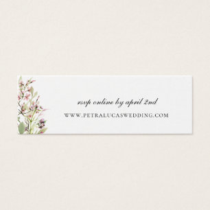 Elegant Wildflower Wedding Website RSVP Mini Visitekaartjes