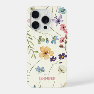 Elegant Wildflower Wild Flower Floral Custom iPhone 15 Pro Hoesje
