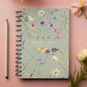 Elegant Wildflower Wild Flower Floral Custom Notitieboek