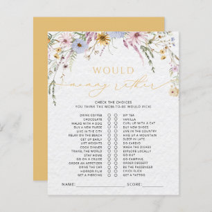Elegant Wildflowers Baby shower spel