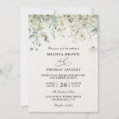Elegant Wildflowers Rustic Budget QR Code Wedding Kaart (Voorkant)