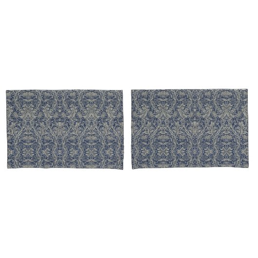 Elegant William Morris Floral Blauw Wit Patroon Kussensloop (Voorkant-Set)