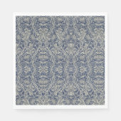 Elegant William Morris Floral Blauw Wit Patroon Servet (Voorkant)