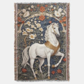 Elegant William Morris geïnspireerd wit paard Deken (Voorkant Verticaal)