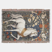 Elegant William Morris geïnspireerd wit paard Deken (Voorkant)