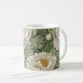 Elégant William Morris Style Peony Flowers Mug (Devant droit)