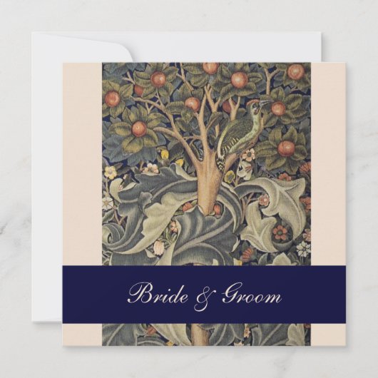 Elegant William Morris Wedding Invitations Kaart (Voorkant)