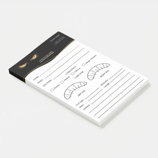 Elegant wimperclient registratieformulier post-it® notes (Schuin)