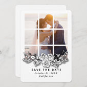 Elegant Window with Image Wedding Save the Date Kaart (Voorkant / Achterkant)