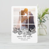 Elegant Window with Image Wedding Save the Date Kaart (Staand voorkant)