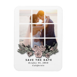 Elegant Window with Image Wedding Save the Date Magneet