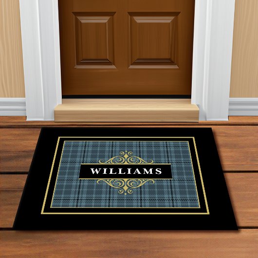 Elegant Windows Plaid Gold Embleem Deurmat