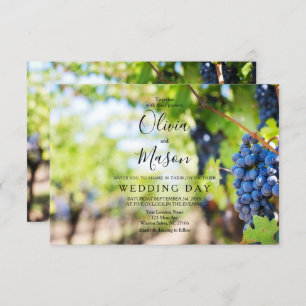 Elegant Wine and Vineyard Vines Wedding Card Kaart