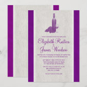 Elegant Wine Bottle Wedding Invitting Kaart (Voorkant / Achterkant)