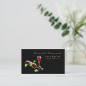 Elegant Wine Glass Winery Visitekaartje (Staand voorkant)