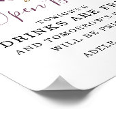 Elegant Wine Gold Floral Open Bar Poster (Hoek)