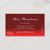 Elegant Wine Red Sparking Diamonds met Monogram Visitekaartje (Achterkant)