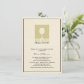 Elegant Wine Tasting Bridal Shower Invitations Kaart (Staand voorkant)