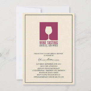Elegant Wine Tasting Bridal Shower Invitations Kaart